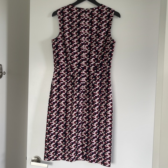 J Crew Size 8 Sleeveless Dress Plum Pattern Work Sheath - Picture 3 of 4